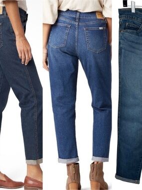 Levi Strauss Heritage mid-rise Boyfriend jeans cuffed medium Blue‎ size  8 / 29